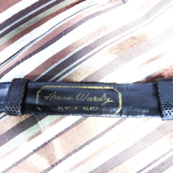 ❤️JUDITH LEIBER AMEN WARDY NEWPORT BEACH Black Reptile Belt 33\